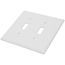2-Gang Toggle Wall Plate, Mid-Size, Thermoset - White