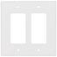 2-Gang Decorator & GFCI Wall Plate, Mid-Size, Thermoset - White