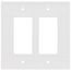 2-Gang Decorator & GFCI Wall Plate, Mid-Size, Thermoset - White