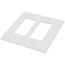 2-Gang Decorator & GFCI Wall Plate, Mid-Size, Thermoset - White