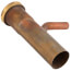 1-1/2" x 6" Rough Brass Dishwasher Tailpiece with Solid Brass Nut, 22 GA, Slip Joint (1/2" Copper - Long Branch)