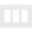 3-Gang Decorator & GFCI Wall Plate, Mid-Size, Thermoset - White