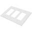 3-Gang Decorator & GFCI Wall Plate, Mid-Size, Thermoset - White