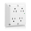 15A, 125V SuRGe Protected Quadruplex Receptacle, Industrial Grade (White)