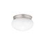 Ceiling Space 7.5" 1 Light Flush Mount w/ White Globe (Brushed Nickel)