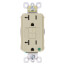 Hospital-Grade Self-Test Duplex GFCI Receptacle, NEMA 5-20R - Ivory (20A)