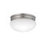 Ceiling Space 9" 2 Light Flush Mount w/ White Globe (Brushed Nickel)