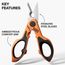 6" Compact Cable Stripping Electrician Scissors (Stainless Steel)