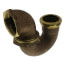1-1/2" IPS x 1-1/2" SJ Nut, Less Cleanout LA Pattern Trap (Rough Brass)