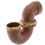 1-1/2" Sweat x 1-1/2" Slip Joint Nut, Less Cleanout LA Pattern Trap (Rough Brass)
