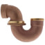 1-1/2" Sweat x 1-1/2" Slip Joint Nut, Less Cleanout LA Pattern Trap (Rough Brass)