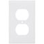 1-Gang Duplex Receptacle Wall Plate, Standard Size, Thermoset - White