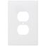 1-Gang Duplex Receptacle Wall Plate, Oversize, Thermoset - White