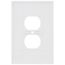1-Gang Duplex Receptacle Wall Plate, Oversize, Thermoset - White