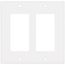 2-Gang Decorator & GFCI Wall Plate, Standard Size, Thermoset - White