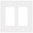 2-Gang Decorator & GFCI Wall Plate, Standard Size, Thermoset - White