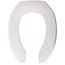 Elongated Open Front Commercial Plastic Toilet Seat, No Cover, STA-TITE, DuraGuard (White)