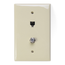Midsize Telephone/video Wall Jack, 6p4c X F (Ivory)