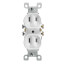 Non-Grounding Residential-Grade Duplex Receptacle w/ Ears - White (1-15R, 15 Amp, 125V)