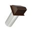 4" Brown Plastic Wall Exhaust Hood Vent w/ Spring Damper & Screen, Flat Flange, 11" Pipe