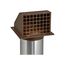4" Brown Plastic Wall Exhaust Hood Vent w/ Spring Damper & Screen, Flat Flange, 11" Pipe