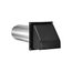 4" Black Plastic Wall Exhaust Hood Vent w/ Spring Damper & Screen, Flat Flange, 11" Pipe