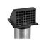 4" Black Plastic Wall Exhaust Hood Vent w/ Spring Damper & Screen, Flat Flange, 11" Pipe