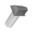 4" Gray Plastic Wall Exhaust Hood Vent w/ Spring Damper & Screen, Flat Flange, 11" Pipe