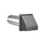 4" Gray Plastic Wall Exhaust Hood Vent w/ Spring Damper & Screen, Flat Flange, 11" Pipe