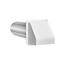 4" White Plastic Wall Exhaust Hood Vent w/ Spring Damper & Screen, Flat Flange, 11" Pipe