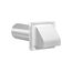 4" White Plastic Wall Exhaust Hood Vent w/ J-Channel, Spring Damper, Removable Screen, 11" Pipe