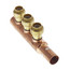 3/4" Closed Copper Manifold w/ 1/2" Sharkbite Outlets (3 Outlets)
