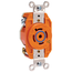 20A, 120/208V 3-Phase Y, NEMA L21-20R, 4P, 5W, Flush Mtg Locking Receptacle, Isolated Ground, V-0-MAX (Orange)