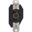 Industrial Grade Locking Receptacle, 20A, 2P, NEMA L5-20R - Black (125V)