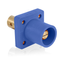 16 Series Single Pole Cam Type Male Panel Mount Receptacle, 90-Degree, Half Round w/ Tapped Hole, Cable Size #2, 4/0, 400A Max (Blue)