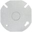 3-1/2" Round Box Cover, Flat w/ 1/2" Knockout, for Use w/ Round & Octagon Boxes