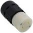Three-Phase Industrial Grade Locking Connector, 20A, NEMA L16-20R - Black/White (3P, 480V)