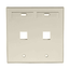 Dual-Gang Quickport, Wallplate w/ ID Windows, 2-port (Ivory)