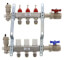 3 Loop Stainless Steel Radiant Heat Manifold w/ 1/2" Sharkbite Loops