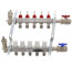 5 Loop Stainless Steel Radiant Heat Manifold w/ 1/2" Sharkbite Loops