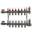 6 Loop Stainless Steel Radiant Heat Manifold w/ 1/2" Sharkbite Loops