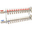 12 Loop Stainless Steel Radiant Heat Manifold w/ 1/2" Sharkbite Loops