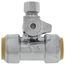3/4" SharkBite x 3/4" SharkBite x 3/8" Compression Tee Stop (Lead Free), 24986A