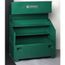 Large Capacity Slant Top Equipment Storage Box with 3 Shelves, Double-Hinged Cover & Concealed Lock Protectors, Green