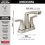 Vesna 2 Handle Centerset Bathroom Faucet (Spotshield Brushed Nickel), 25789LF-SP