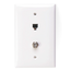 Midsize Telephone/video Wall Jack, 6p4c X F (White)