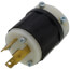 Industrial Grade Locking Plug, 30A, 2P, NEMA L6-30P - Black/White (250V)