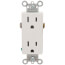 Heavy-Duty Decorator Spec Grade Receptacles w/ Back & Side Wire - 15A White (125V)