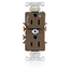 Duplex Receptacle, Heavy-Duty Industrial, Split-Circuit, 15A 125V 2P 3W (Brown)
