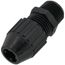 3/8" MNPT Black Nylon Liquid Tight Cord Straight Connector, .125" to .275" Cord Dia. Range